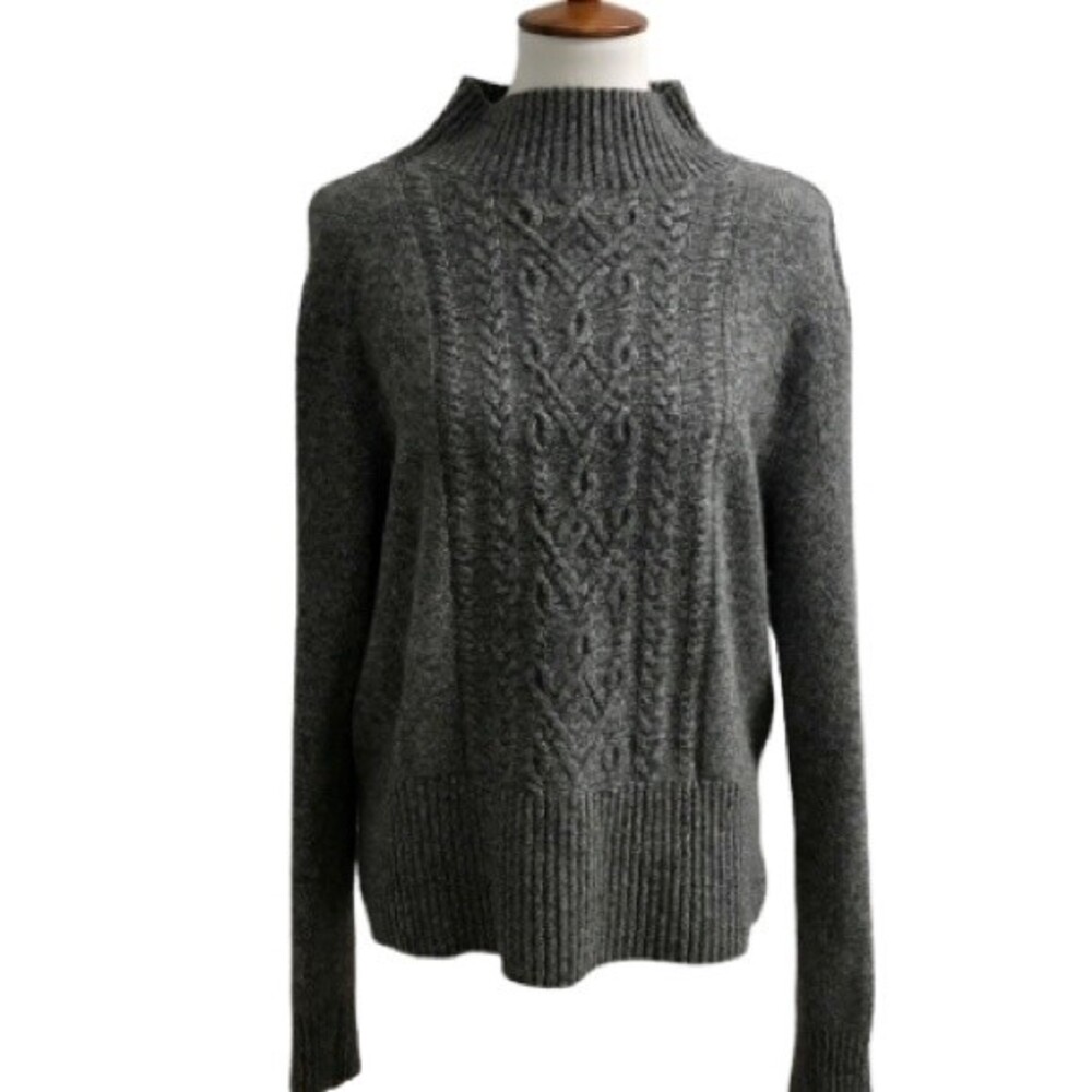 Pendleton Merino/Cashmere Blend Charcoal Mock Turtleneck Sweater L